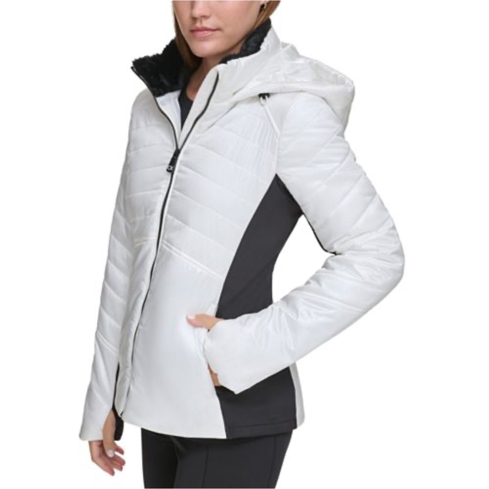 NWOT- Calvin Klein performance puffer jacket coat - size XS- faux fur collar